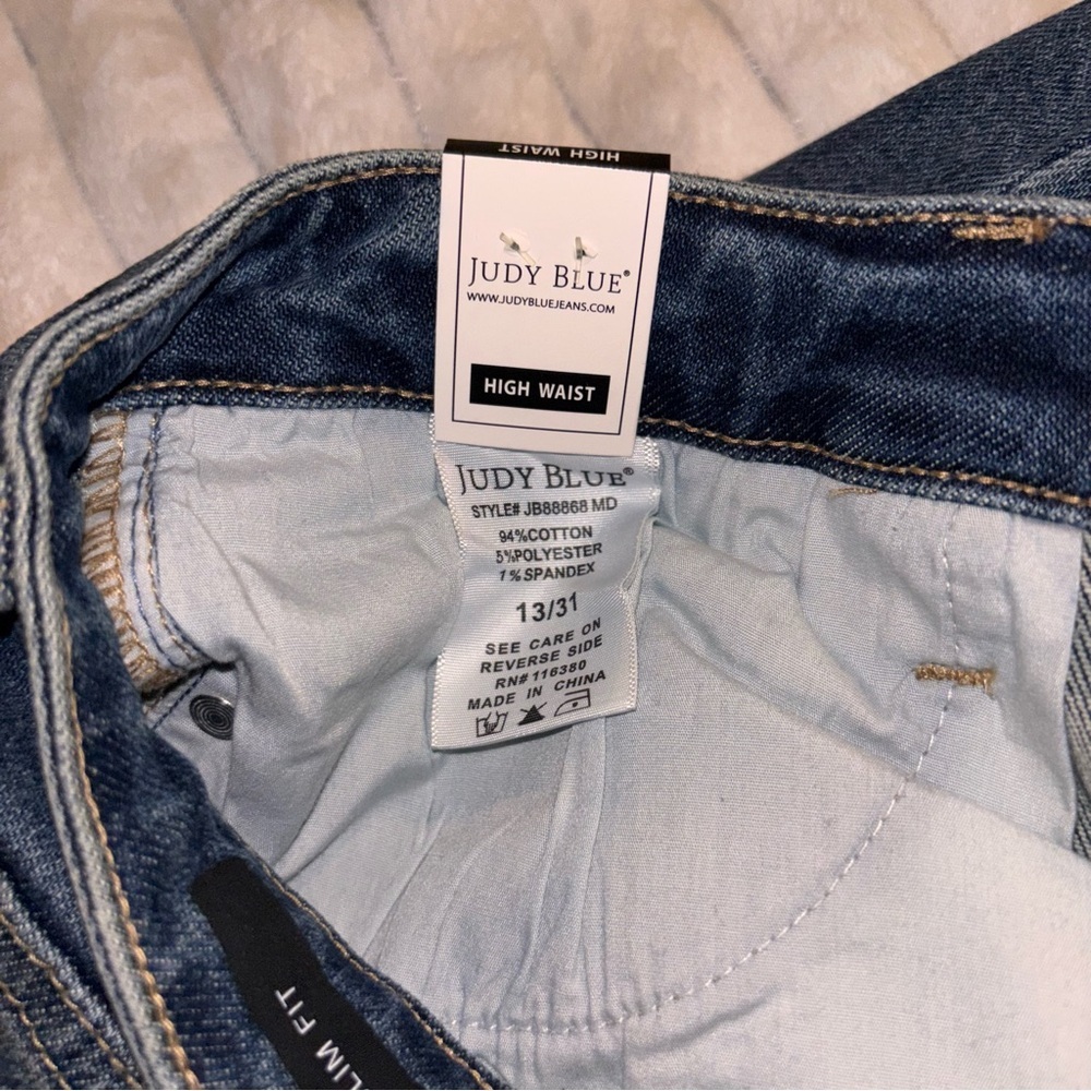 Judy Blue High Waist Slim Fit Jeans Buffalo Plaid PocketStretch Denim Size 13/31 - Picture 7 of 8